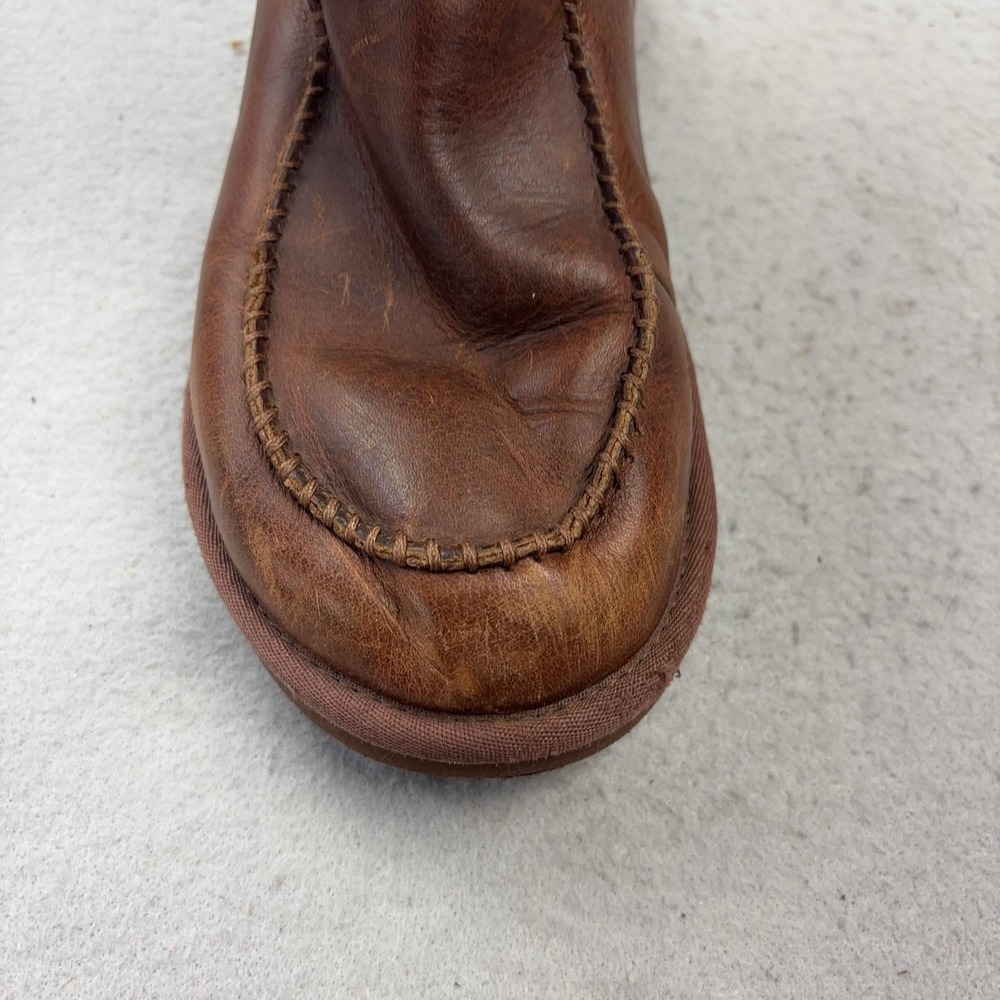 UGG Tularosa Boots Womens Sz 8 Brown Leather Shearling Lined Lace Up Winter 3328 - Picture 9 of 10